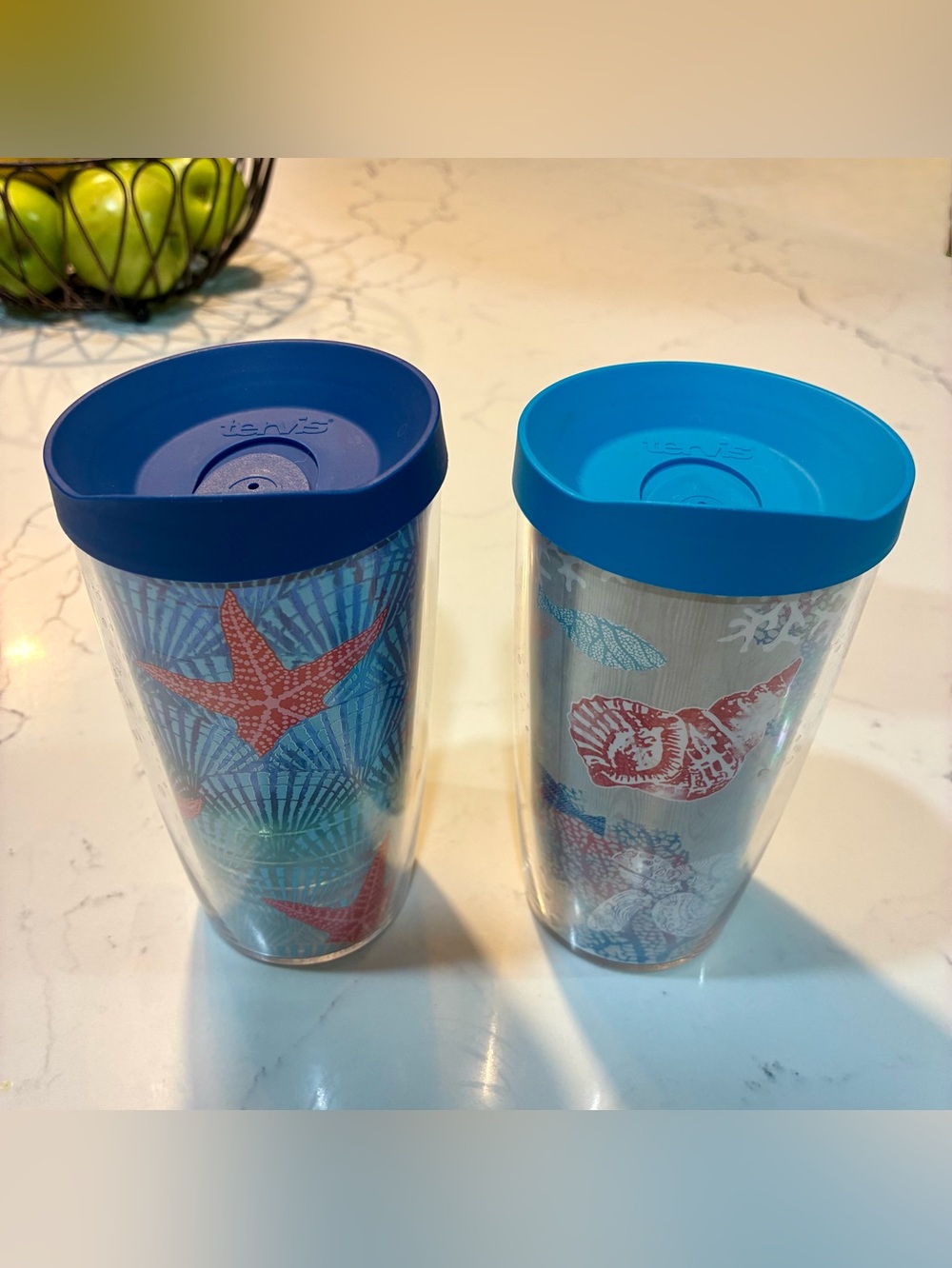 Tervis Tumblers with Lids & Straws - Set of 2 (Coastal Starfish & Seashells)